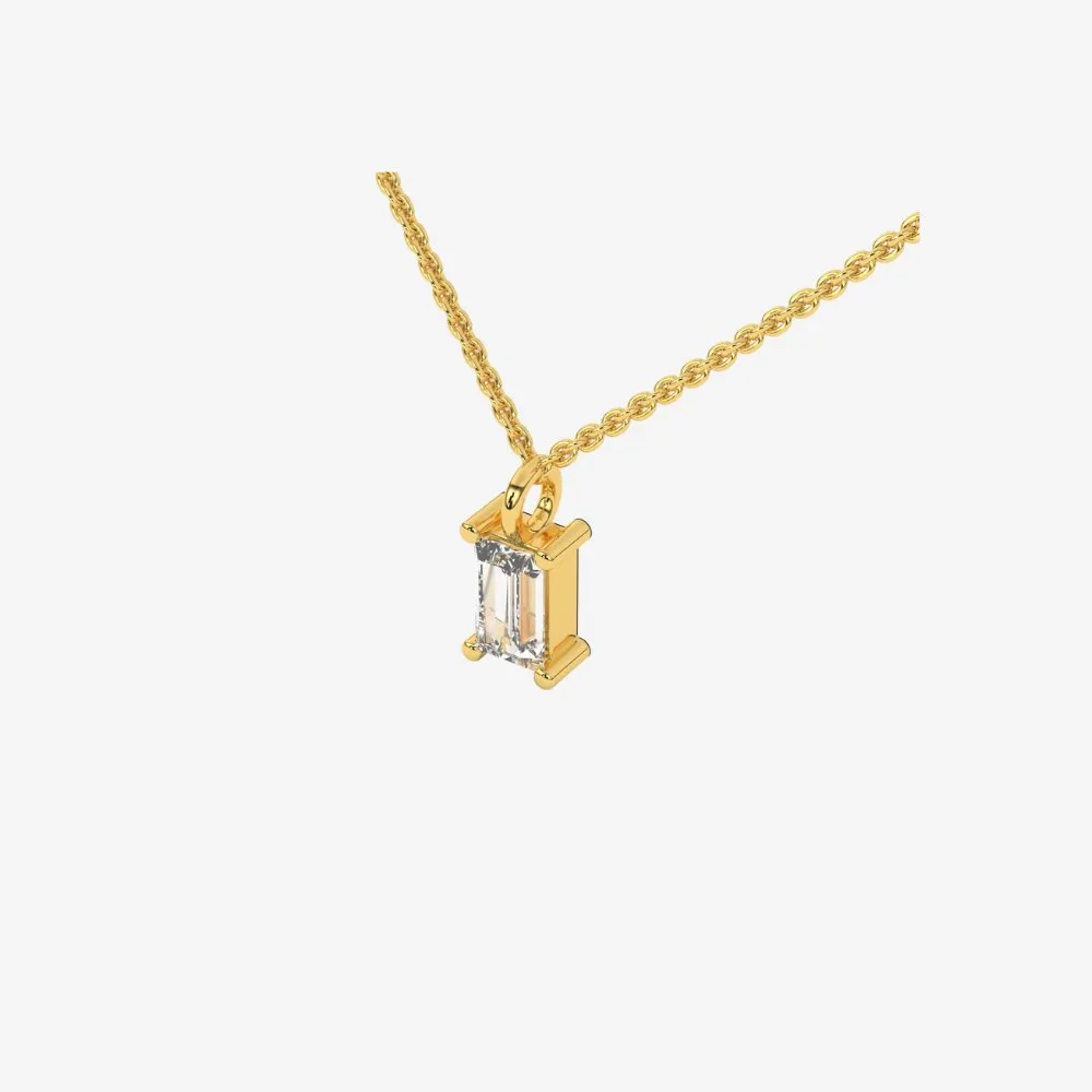 Baguette Floating Diamond Necklace