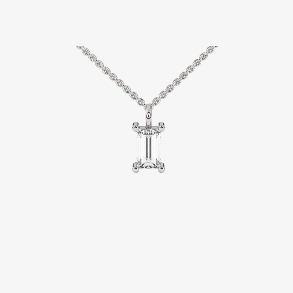Baguette Floating Diamond Necklace