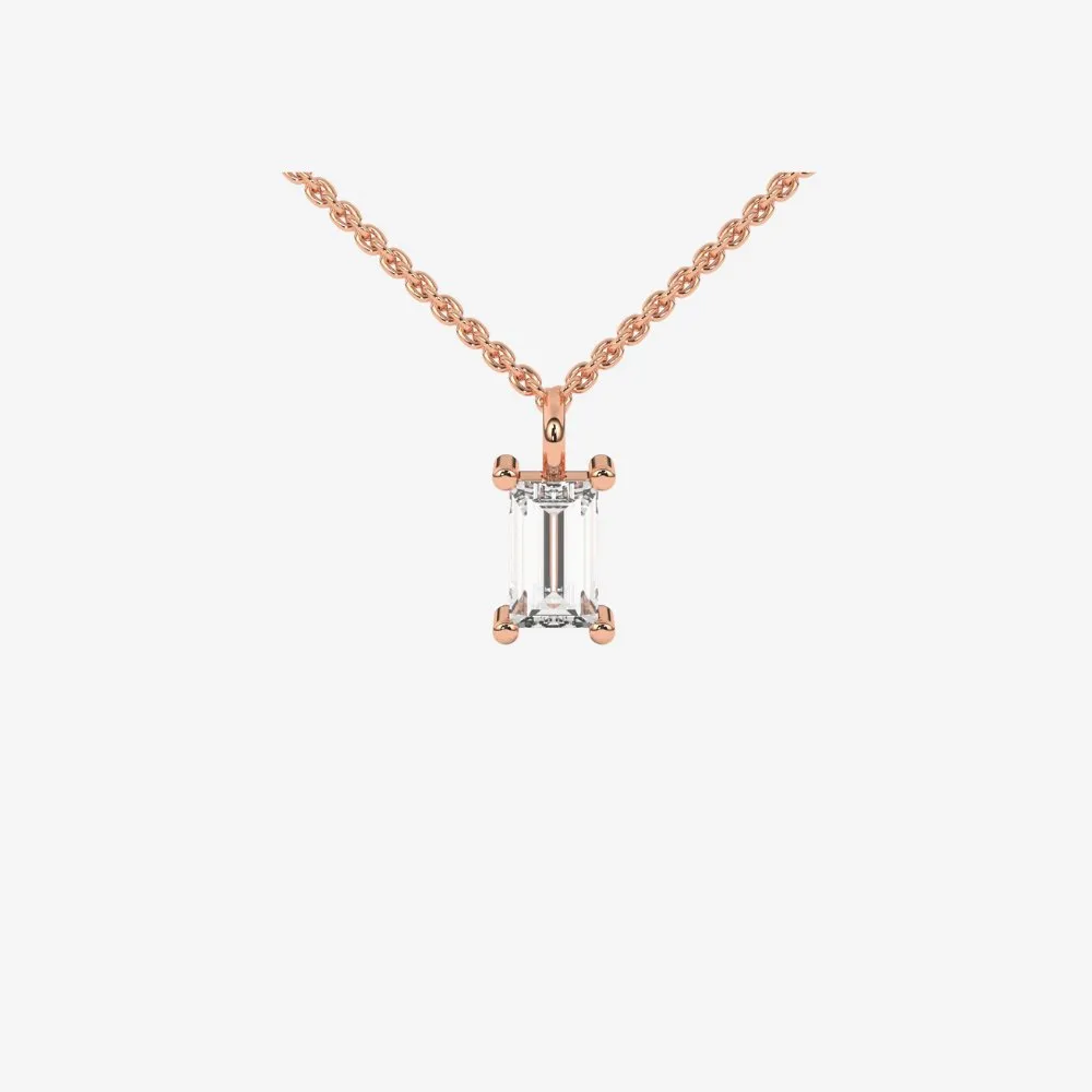 Baguette Floating Diamond Necklace