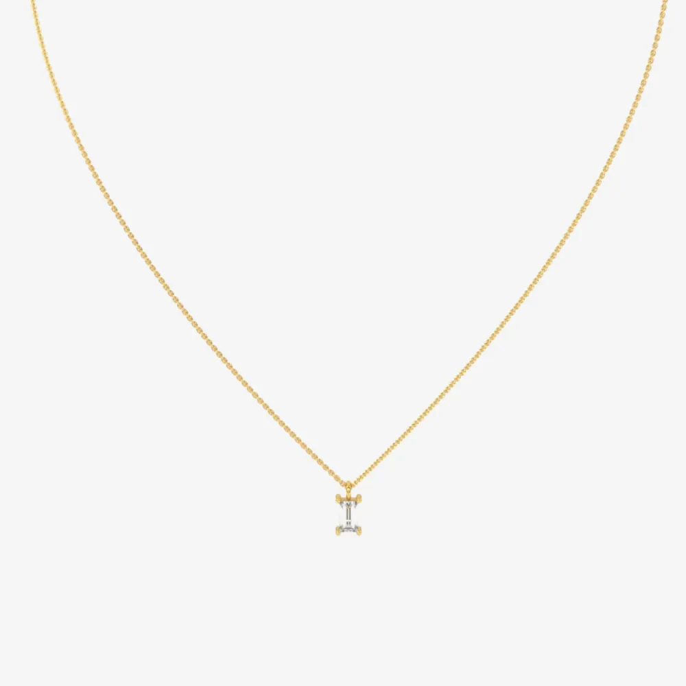 Baguette Floating Diamond Necklace