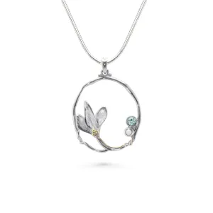 Banyan Sterling Silver Pearl and Blue Topaz Necklace