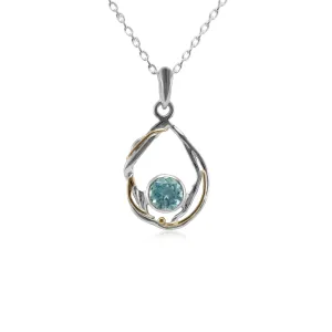 Banyan Undulating Silver and Blue Topaz Necklace