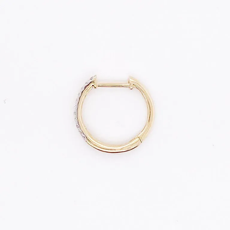 Beaded Pavé Diamond Huggie Earrings