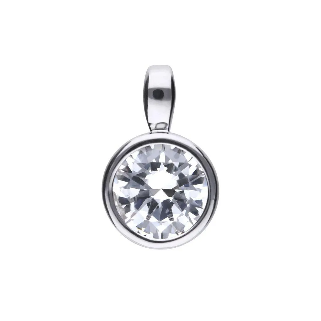 Bezel Set 1.5 Carat Zirconia Pendant - P4644