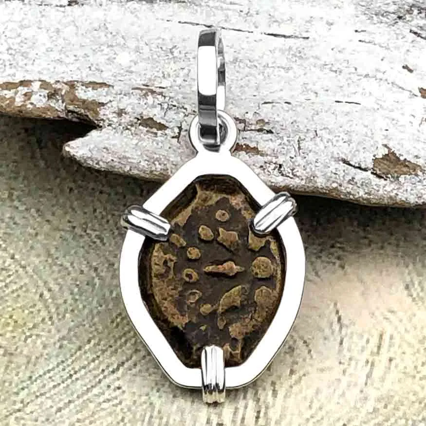 Biblical Widow's Mite in a Sterling Silver Pendant | Artifact #3704