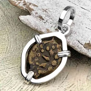 Biblical Widow's Mite in a Sterling Silver Pendant | Artifact #3704