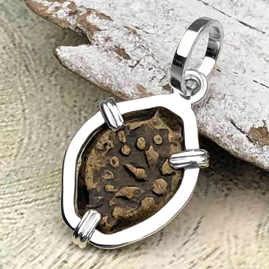 Biblical Widow's Mite in a Sterling Silver Pendant | Artifact #3704