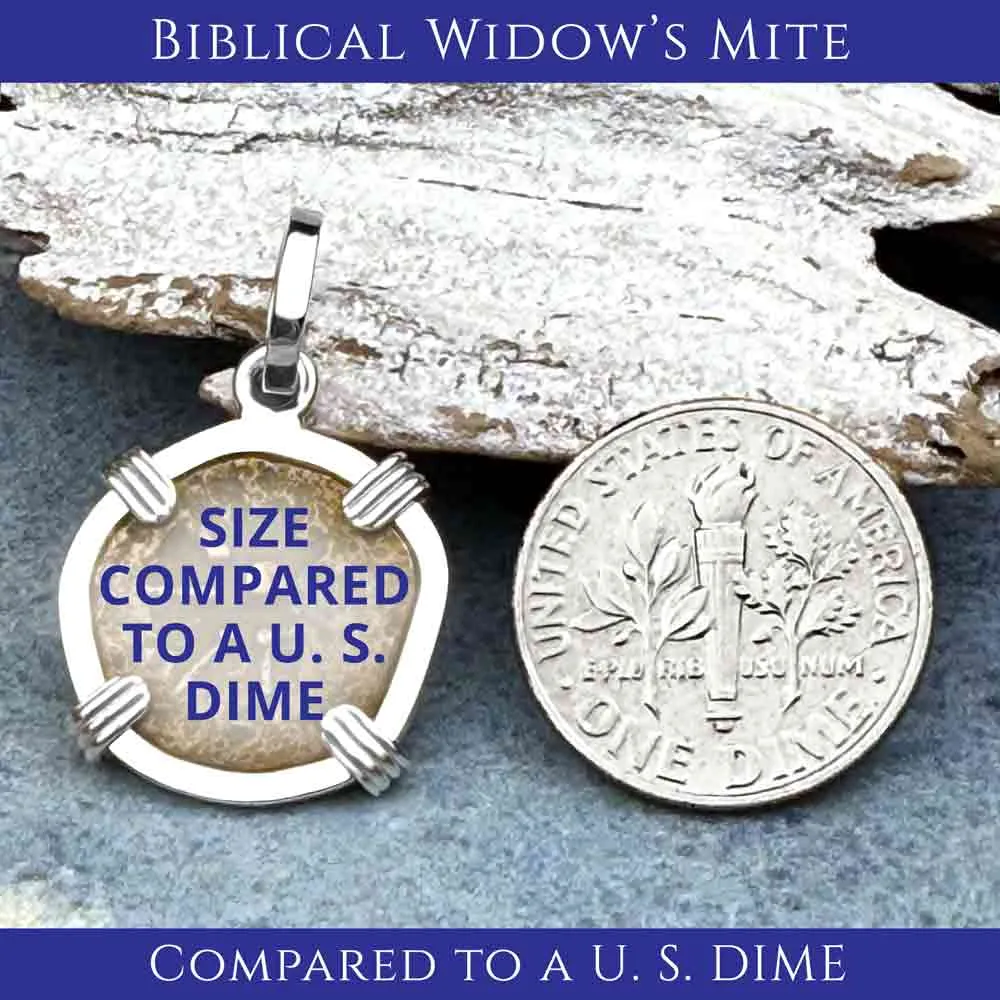 Biblical Widow's Mite in a Sterling Silver Pendant | Artifact #3704