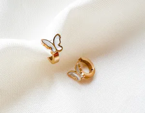 Butterfly Huggie Hoops