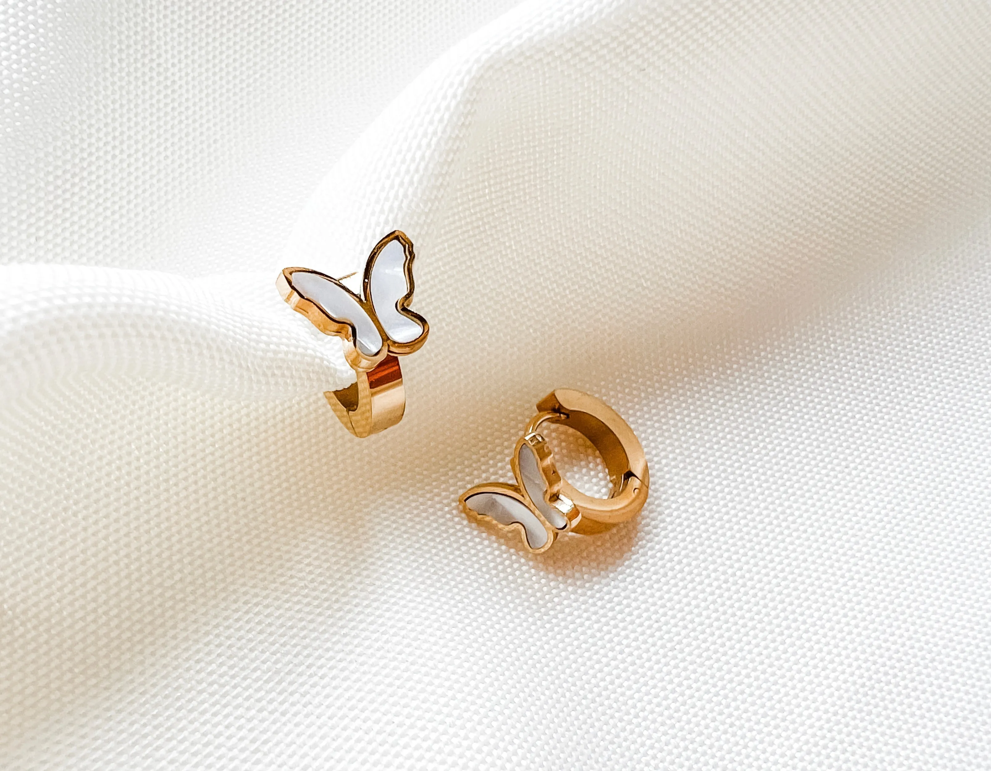 Butterfly Huggie Hoops