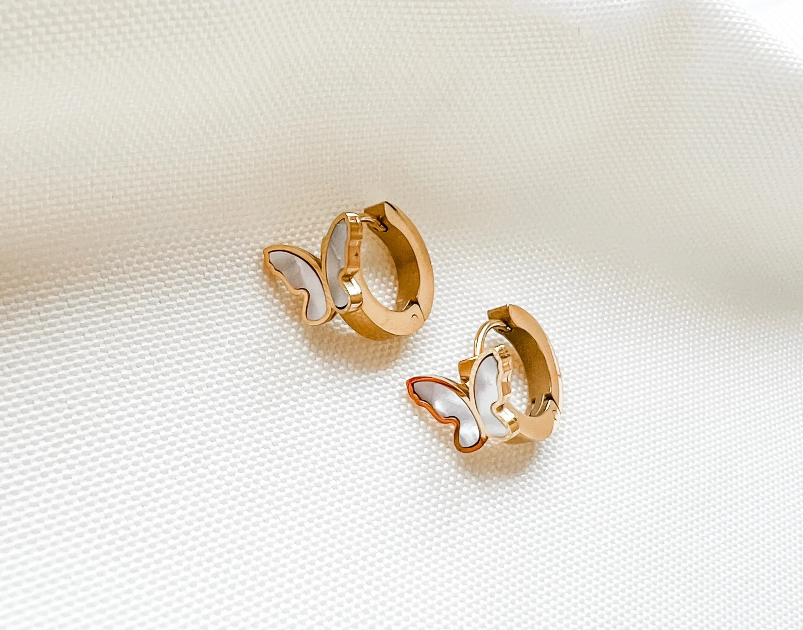 Butterfly Huggie Hoops