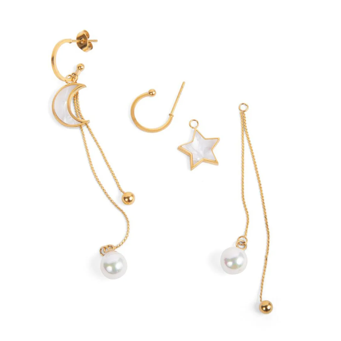 Celestial Hoop and Charm Earrings