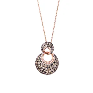 Champagne and White Diamond Interlocked Pendant