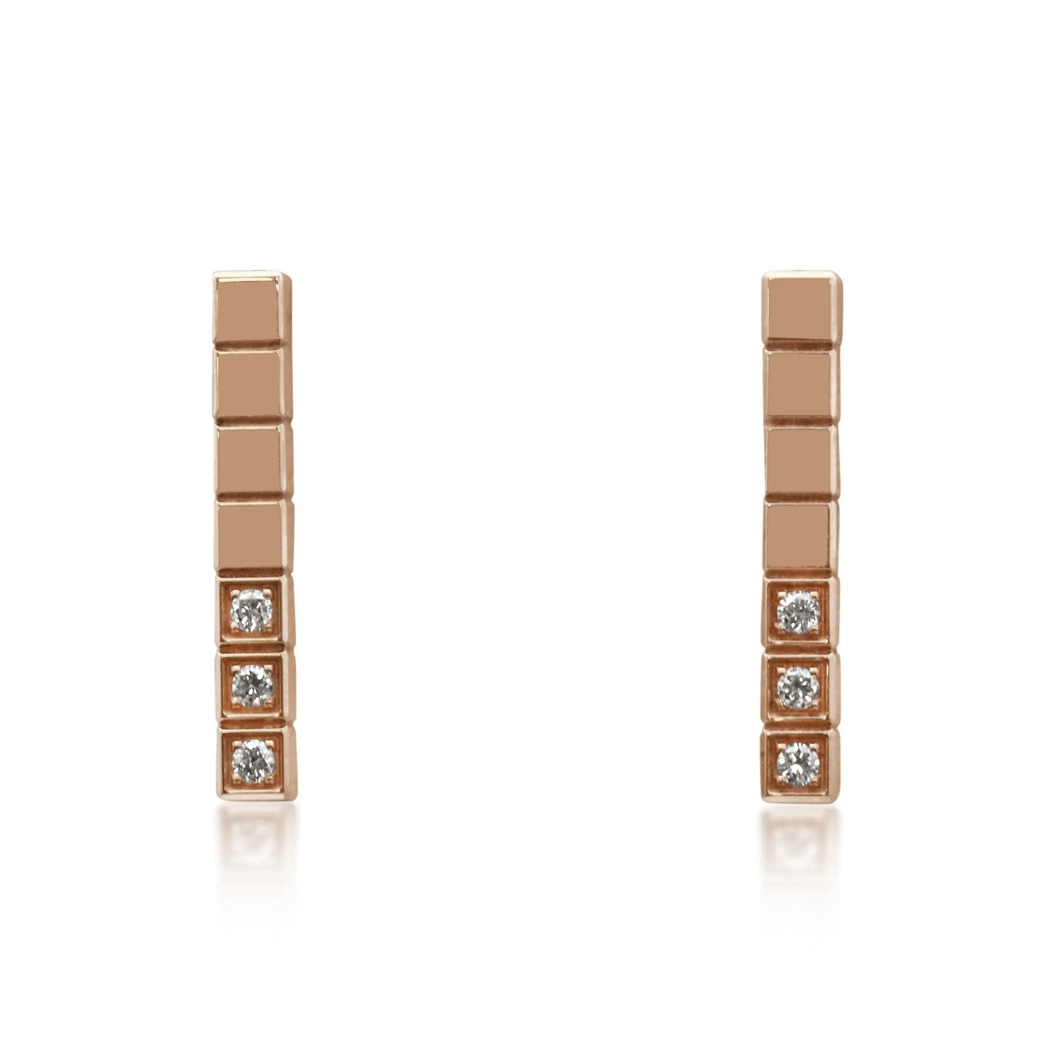 Chopard Diamond Ice Cube Earrings - 18ct Rose Gold