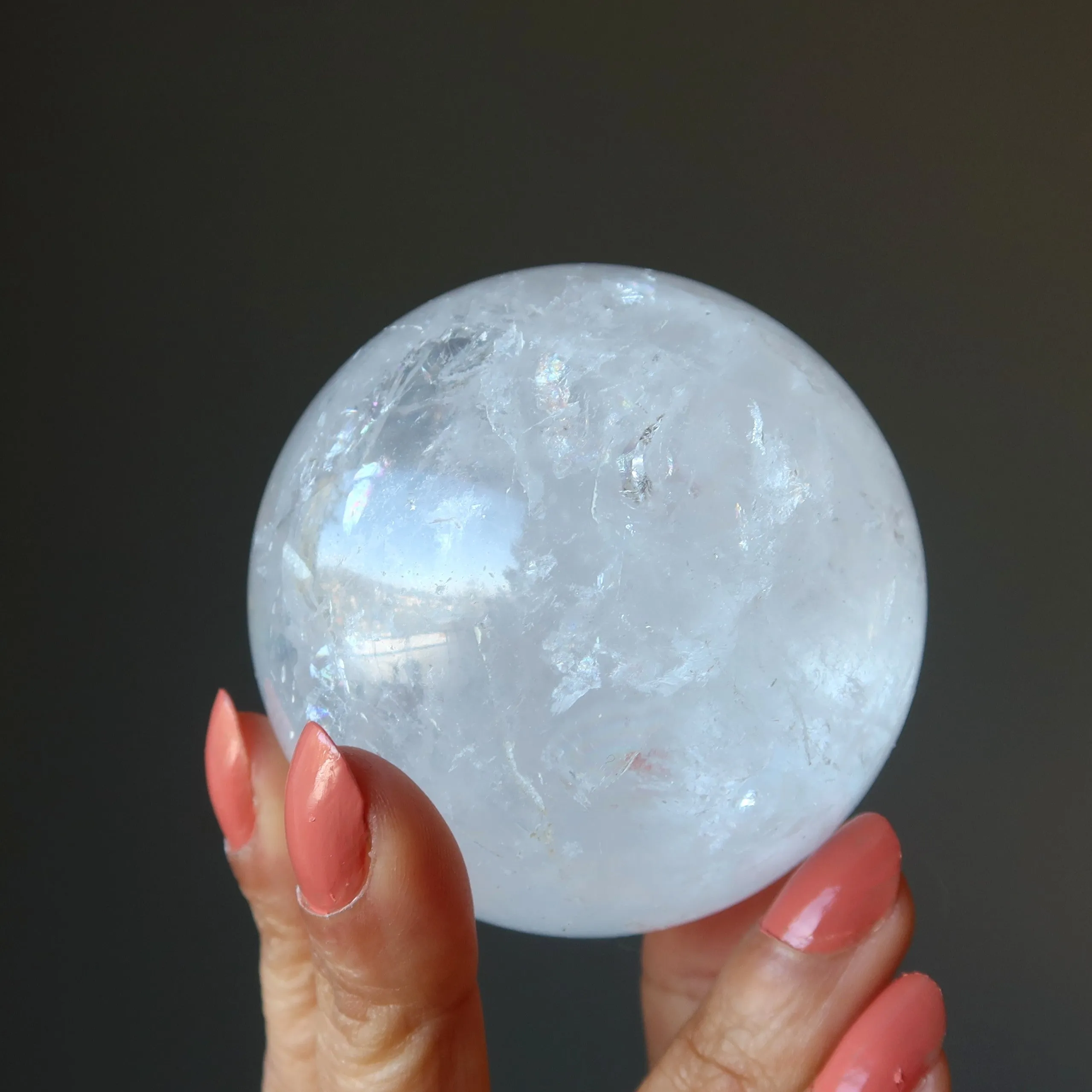 Clear Quartz Sphere Rainbow Crystal Ball