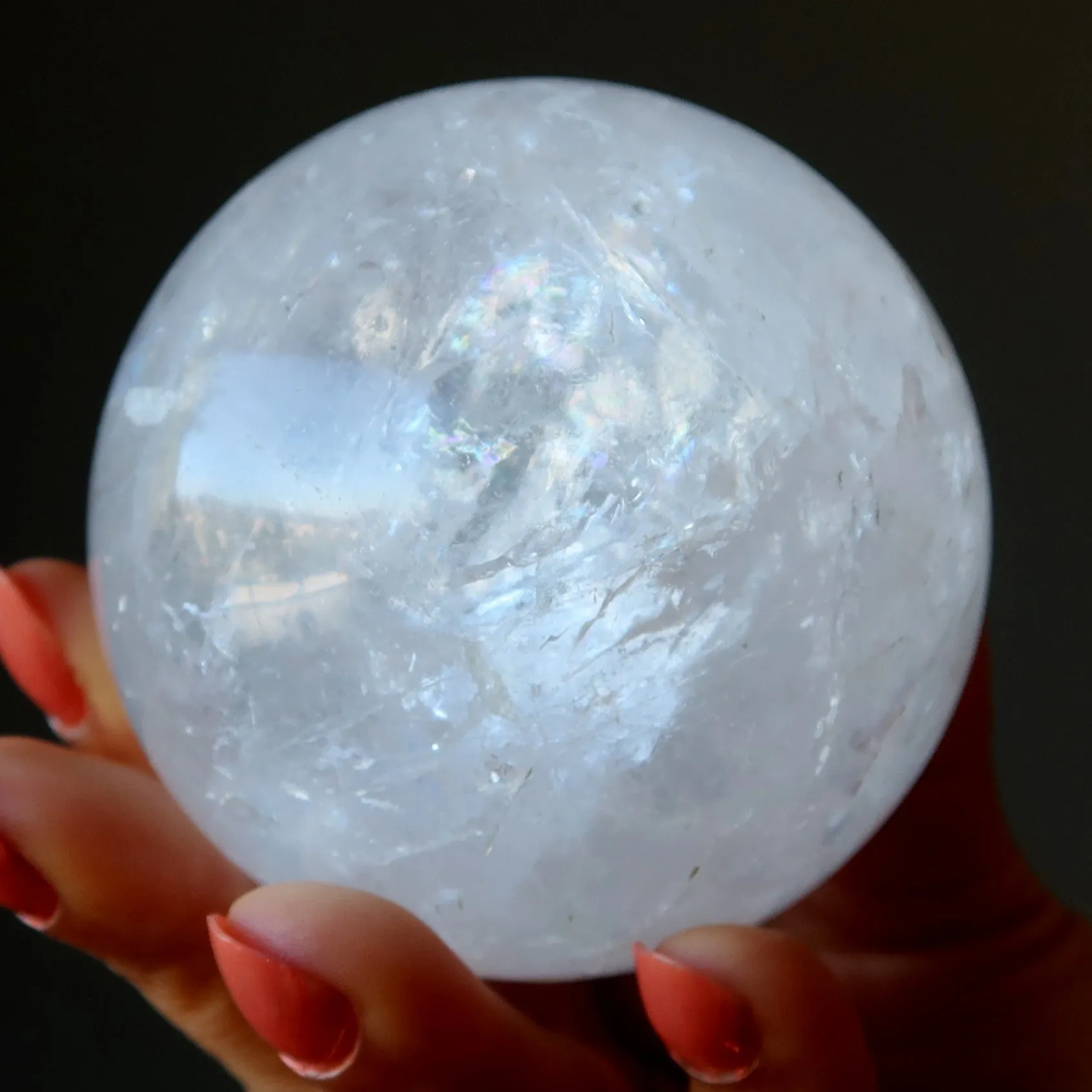 Clear Quartz Sphere Rainbow Crystal Ball