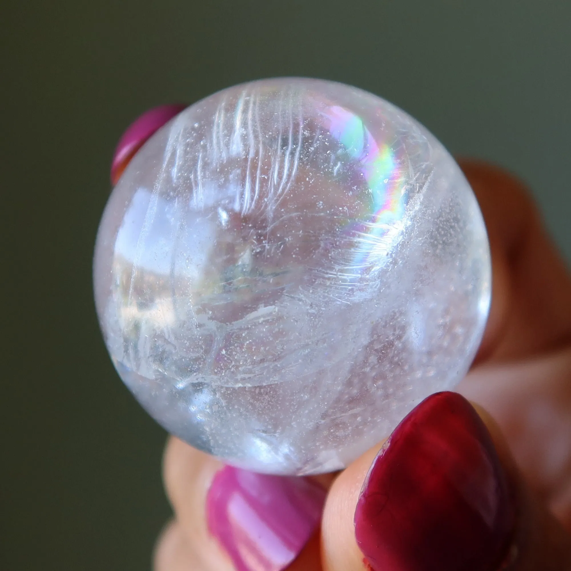 Clear Quartz Sphere Rainbow Crystal Ball