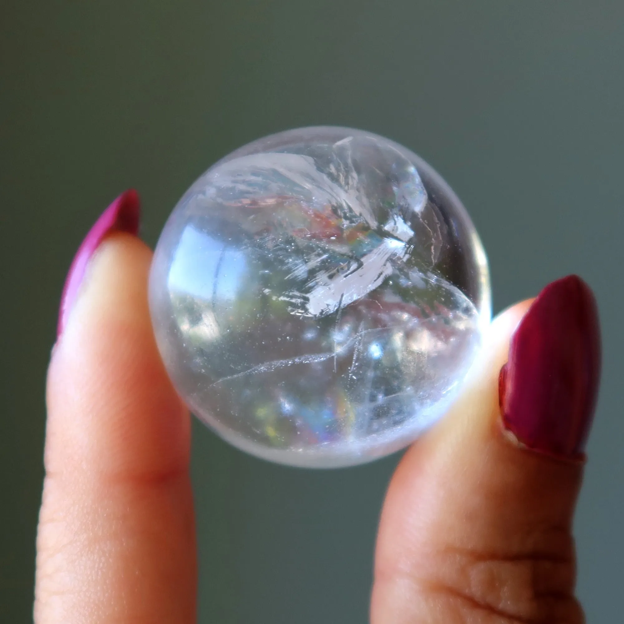 Clear Quartz Sphere Rainbow Crystal Ball