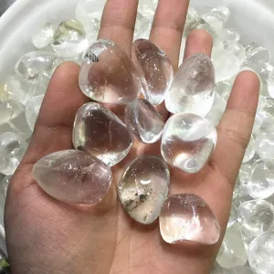 Clear Quartz, Tumbled Quartz, Crystal, Rainbow, Clear, Natural Stone, Pocket Stone, Palm, Altar, Crystal Grid, Healing Gemstone Mineral