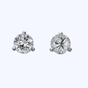 Contemporary 18K Yellow Gold Studs Diamond Earrings