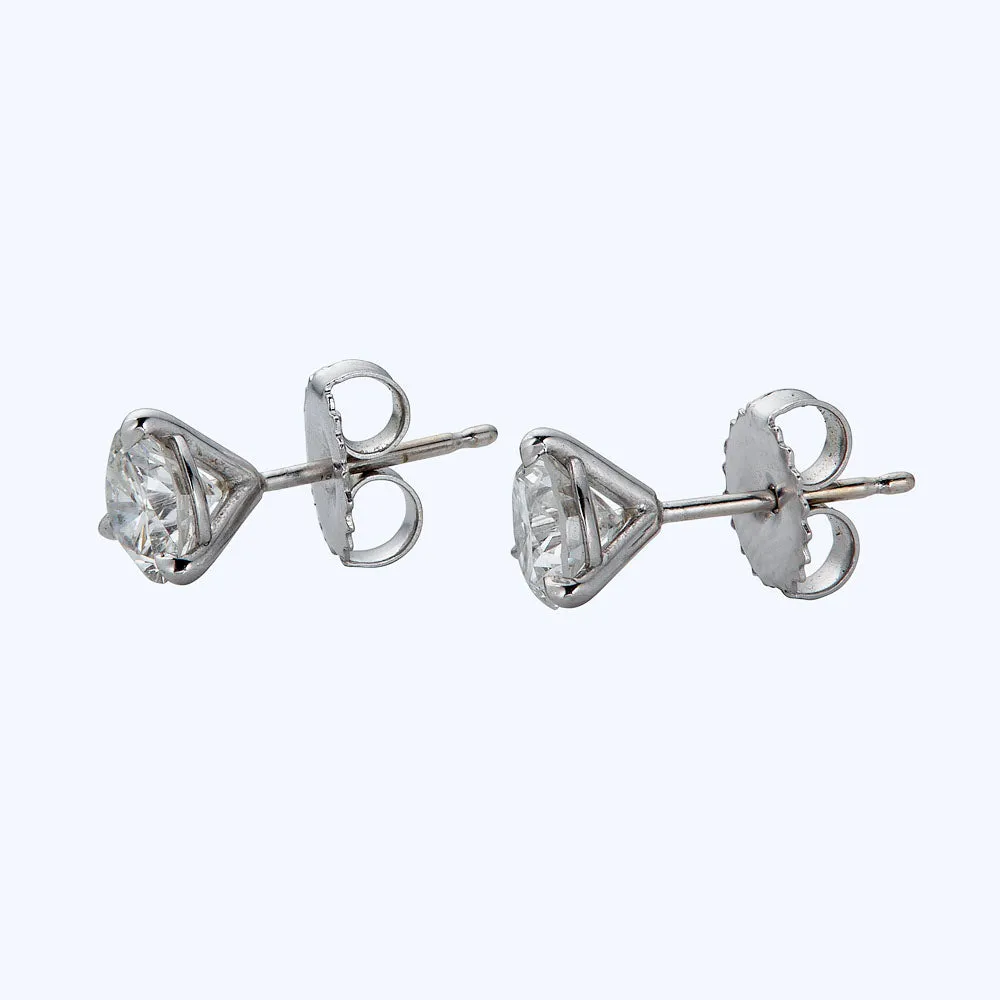 Contemporary 18K Yellow Gold Studs Diamond Earrings