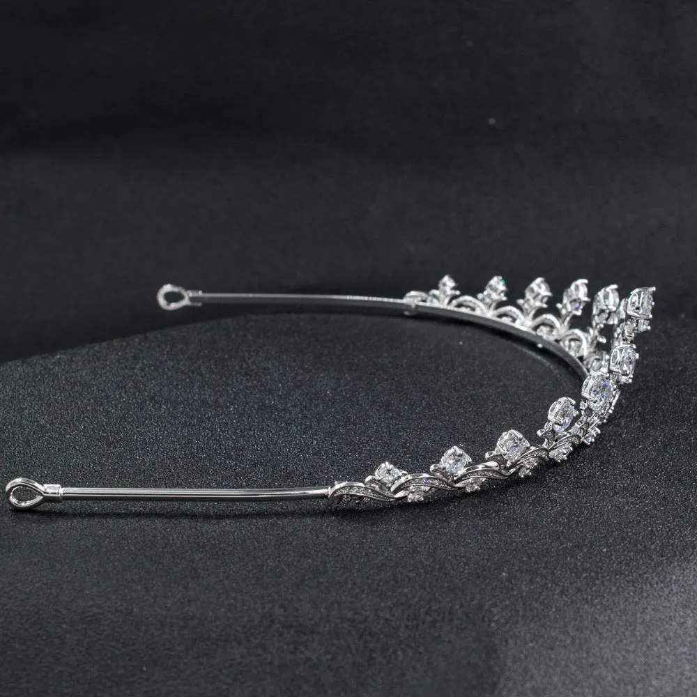 Cubic zircon wedding  bridal royal tiara diadem crown CH10030