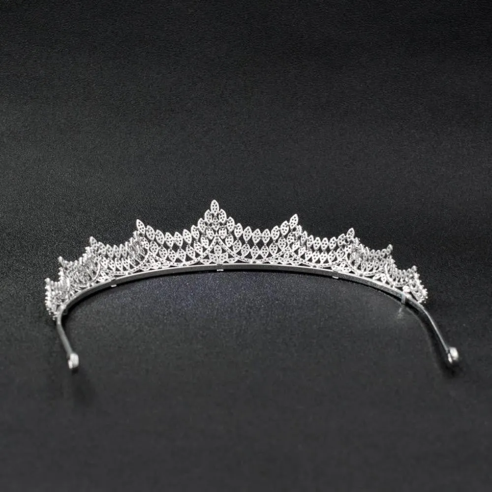 Cubic zircon wedding  bridal royal tiara diadem crown CH10039