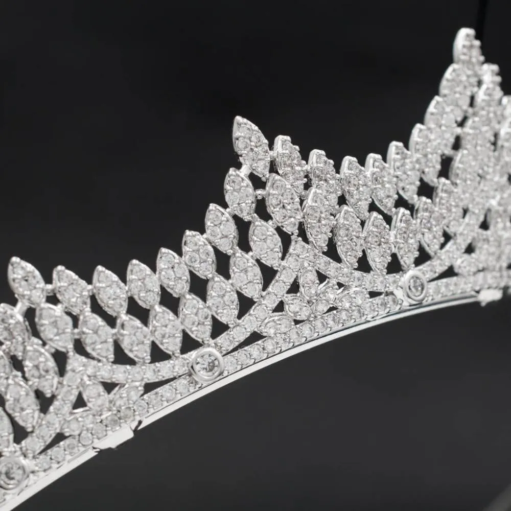 Cubic zircon wedding  bridal royal tiara diadem crown CH10039
