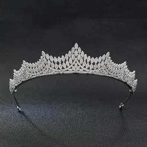 Cubic zircon wedding  bridal royal tiara diadem crown CH10039