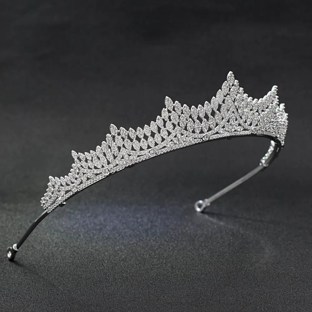 Cubic zircon wedding  bridal royal tiara diadem crown CH10039