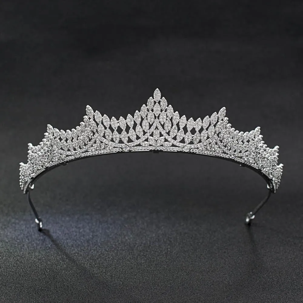 Cubic zircon wedding  bridal royal tiara diadem crown CH10039