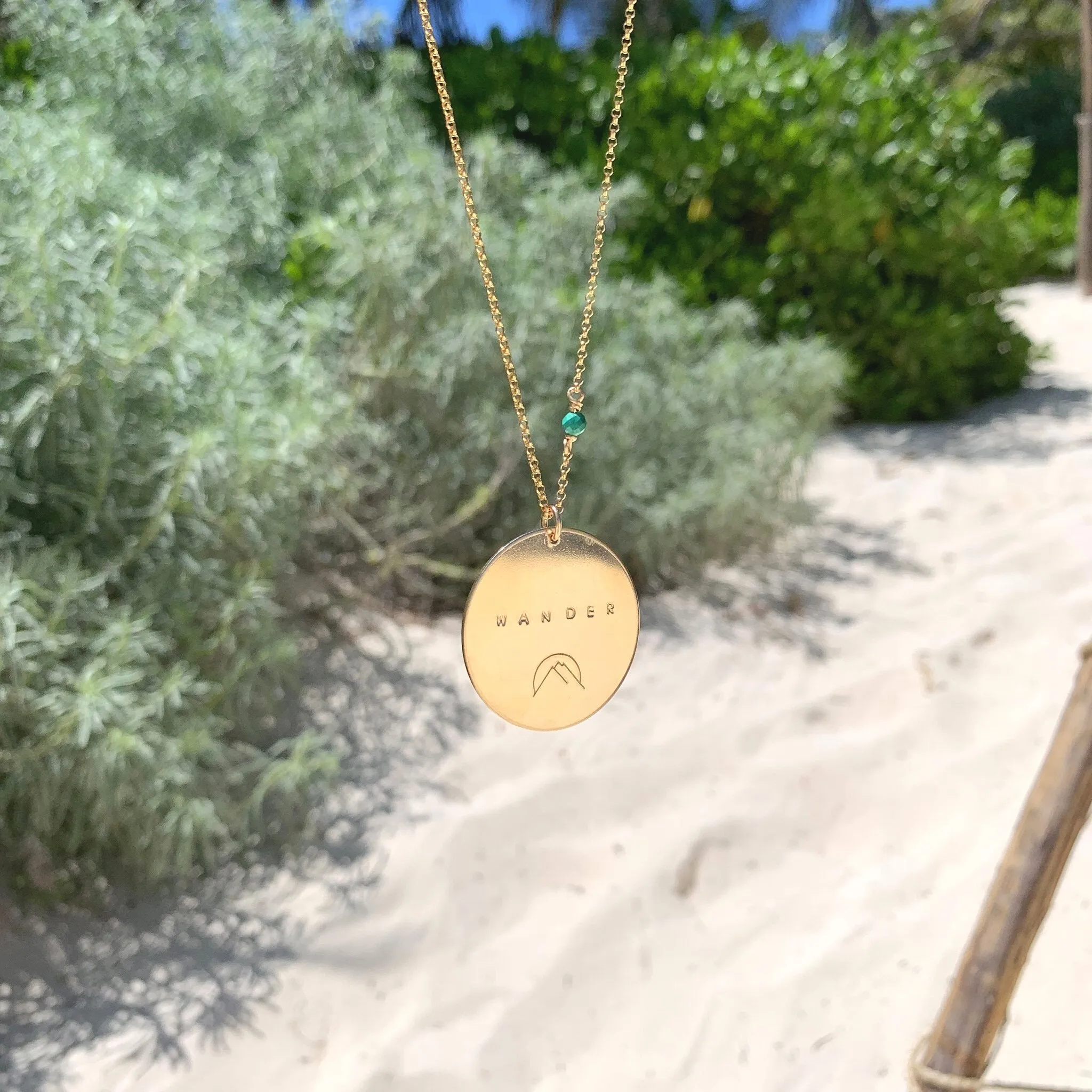 Custom Mantra Coin Necklace | Gold