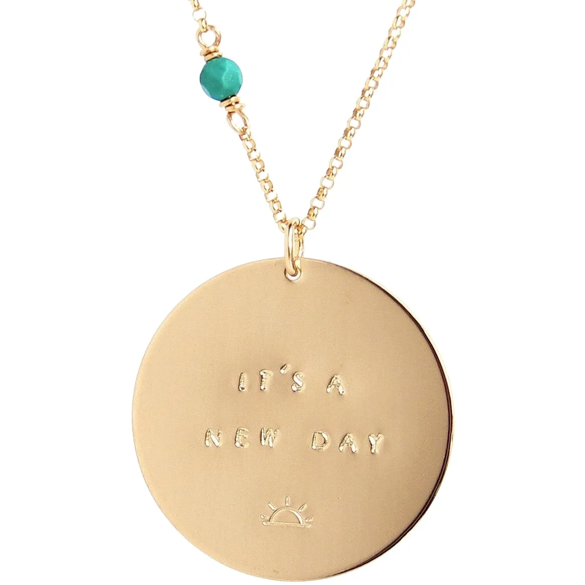 Custom Mantra Coin Necklace | Gold