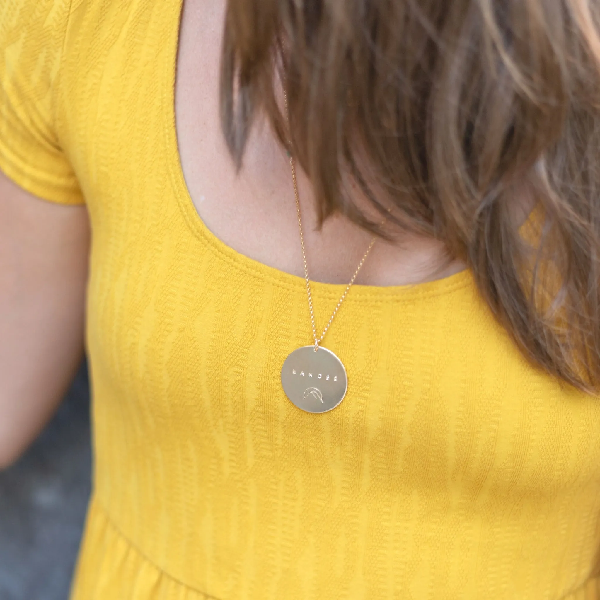 Custom Mantra Coin Necklace | Gold