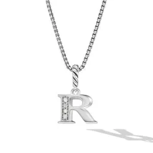 David Yurman 8mm Pave Initial R Necklace