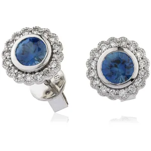 Diamond & Blue Sapphire Earrings 0.50ct - 1.45ct