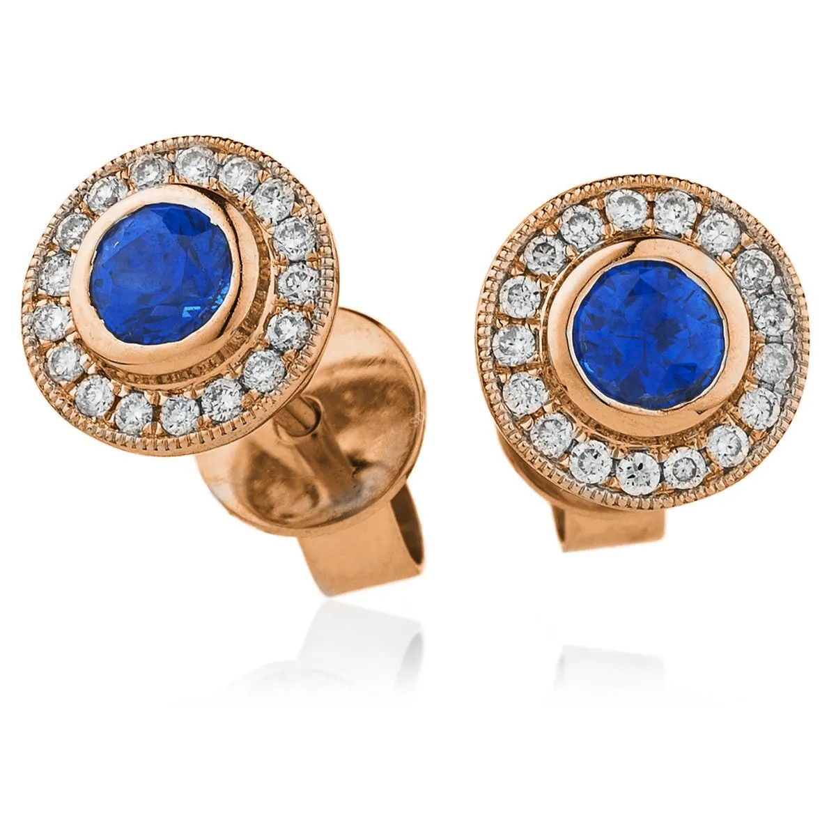 Diamond & Blue Sapphire Earrings 0.55ct - 1.55ct
