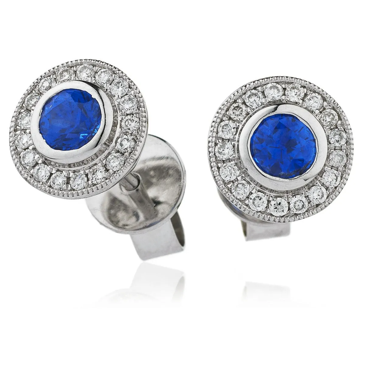 Diamond & Blue Sapphire Earrings 0.55ct - 1.55ct