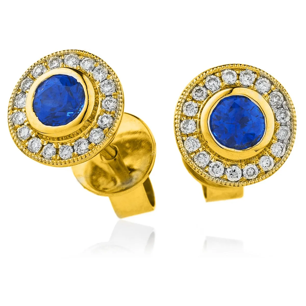 Diamond & Blue Sapphire Earrings 0.55ct - 1.55ct