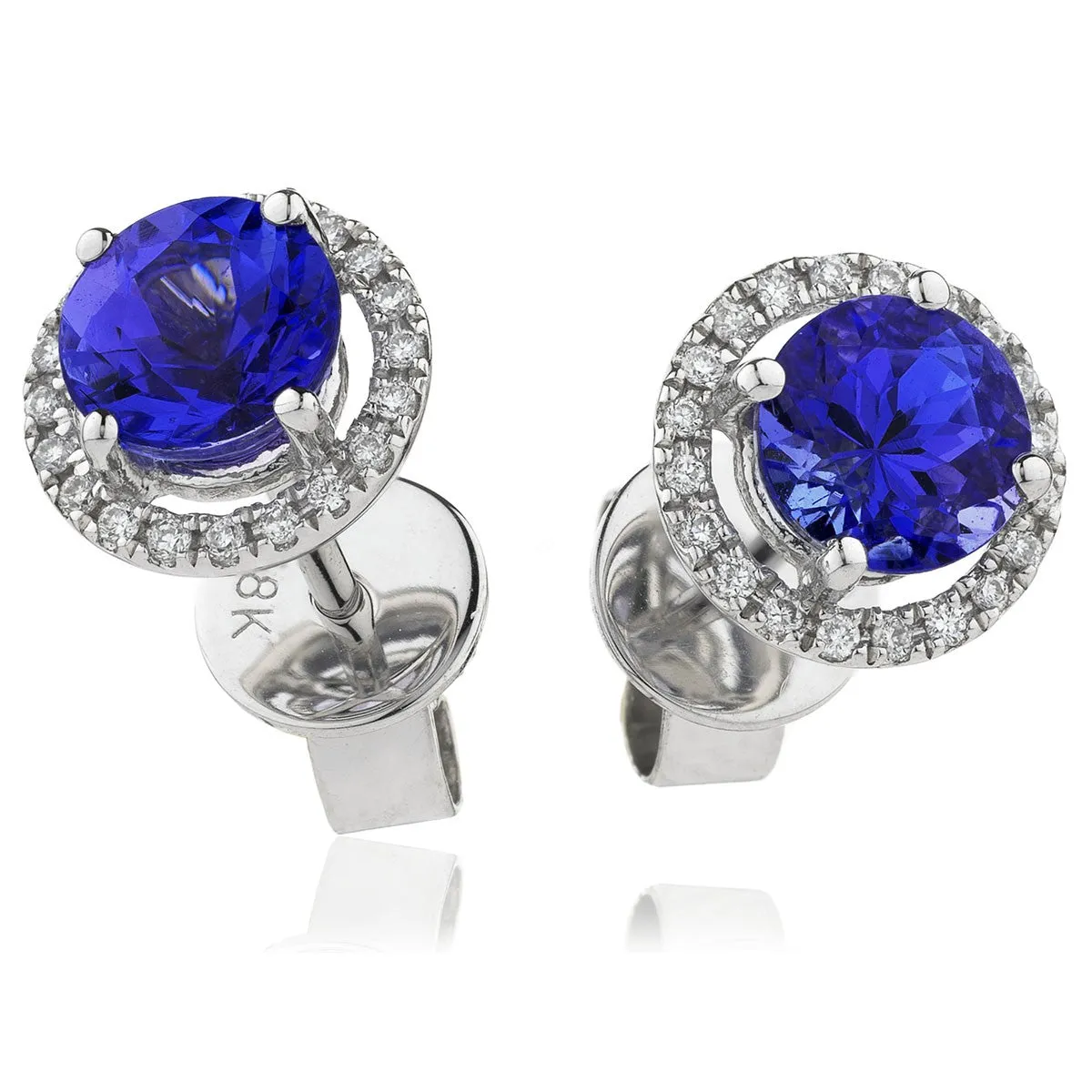 Diamond & Blue Sapphire Earrings 1.30ct