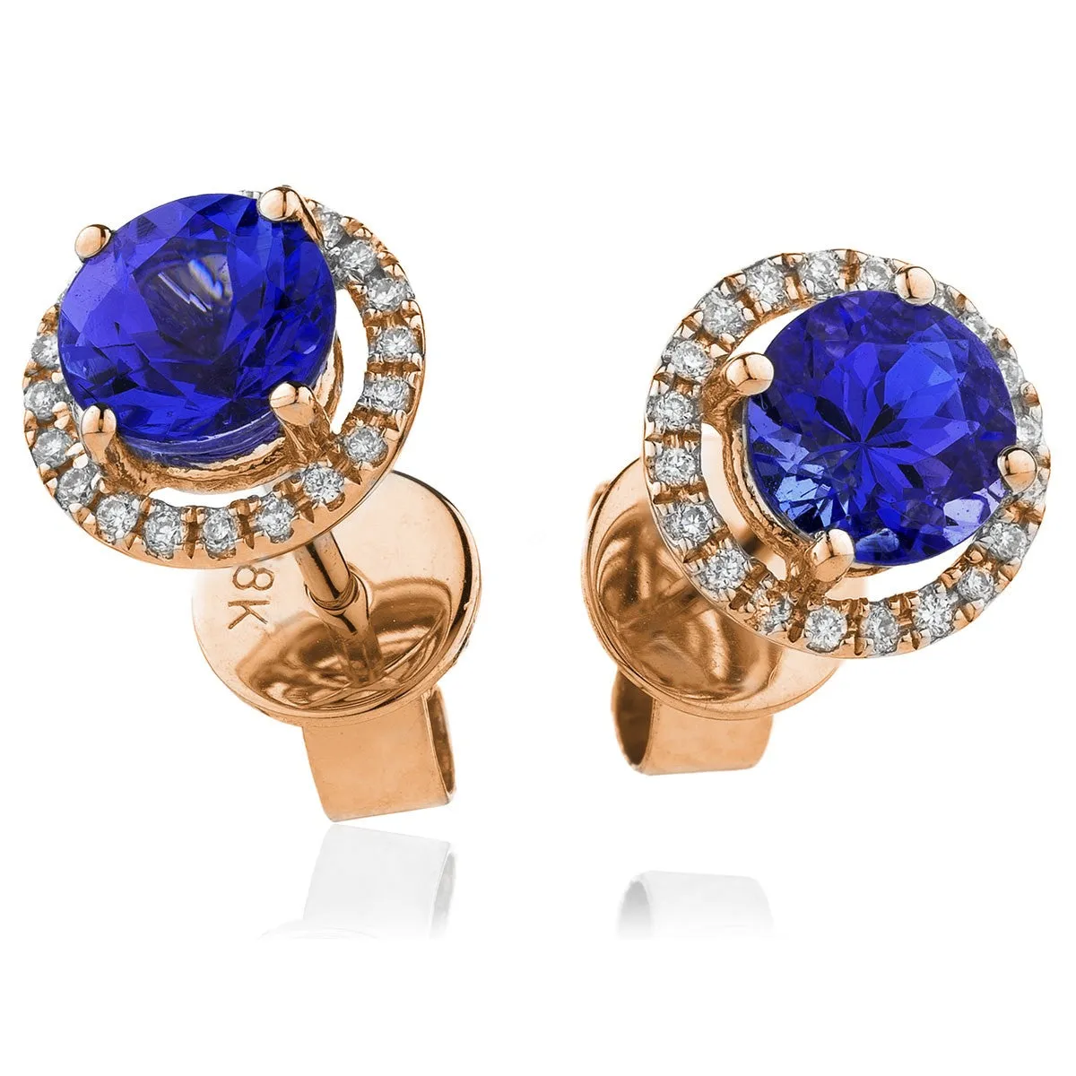 Diamond & Blue Sapphire Earrings 1.30ct