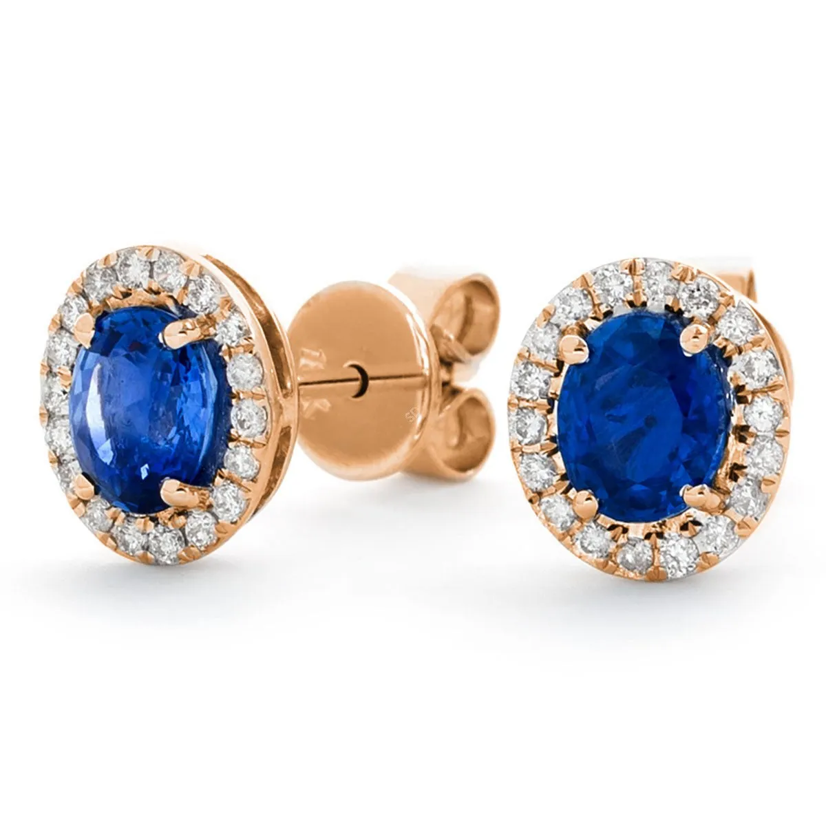 Diamond & Blue Sapphire Earrings 1.70ct