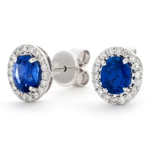 Diamond & Blue Sapphire Earrings 1.70ct
