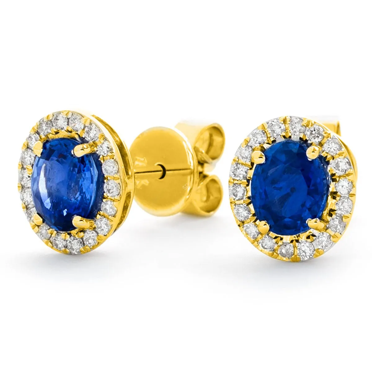 Diamond & Blue Sapphire Earrings 1.70ct