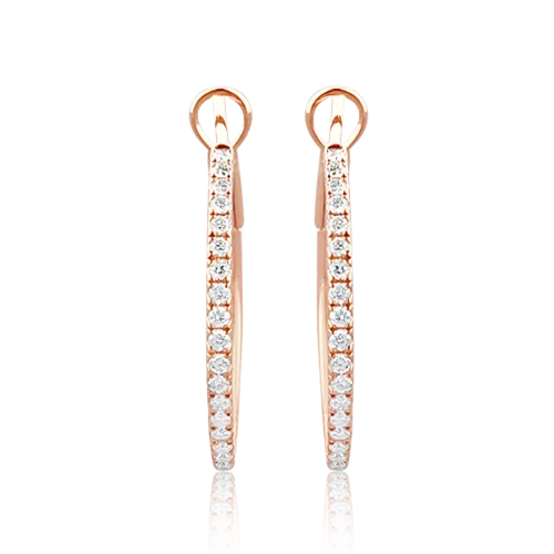 Diamond & Rose Gold Hoop Earrings