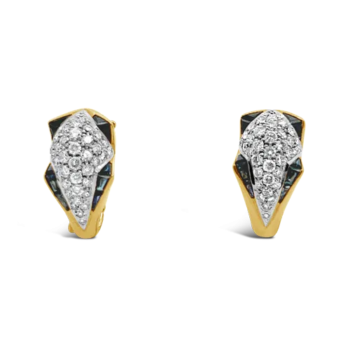 Diamond & Sapphire Estate Earrings