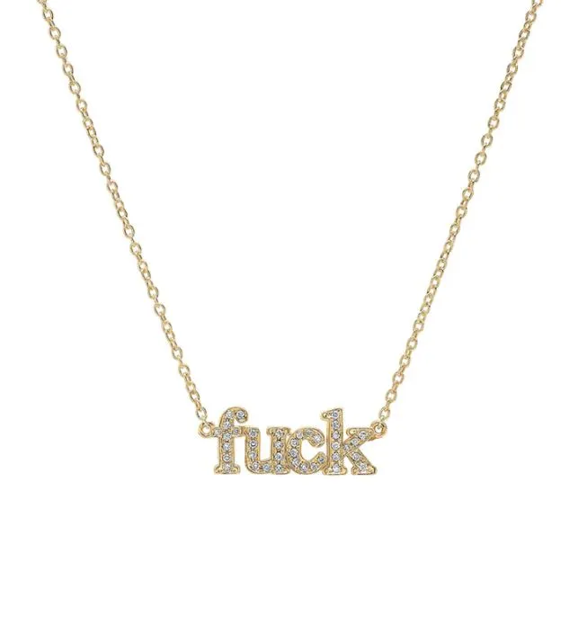 Diamond Fuck Yellow Gold Necklace