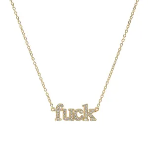 Diamond Fuck Yellow Gold Necklace