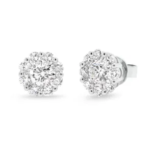 Diamond Halo Classic Stud Earrings