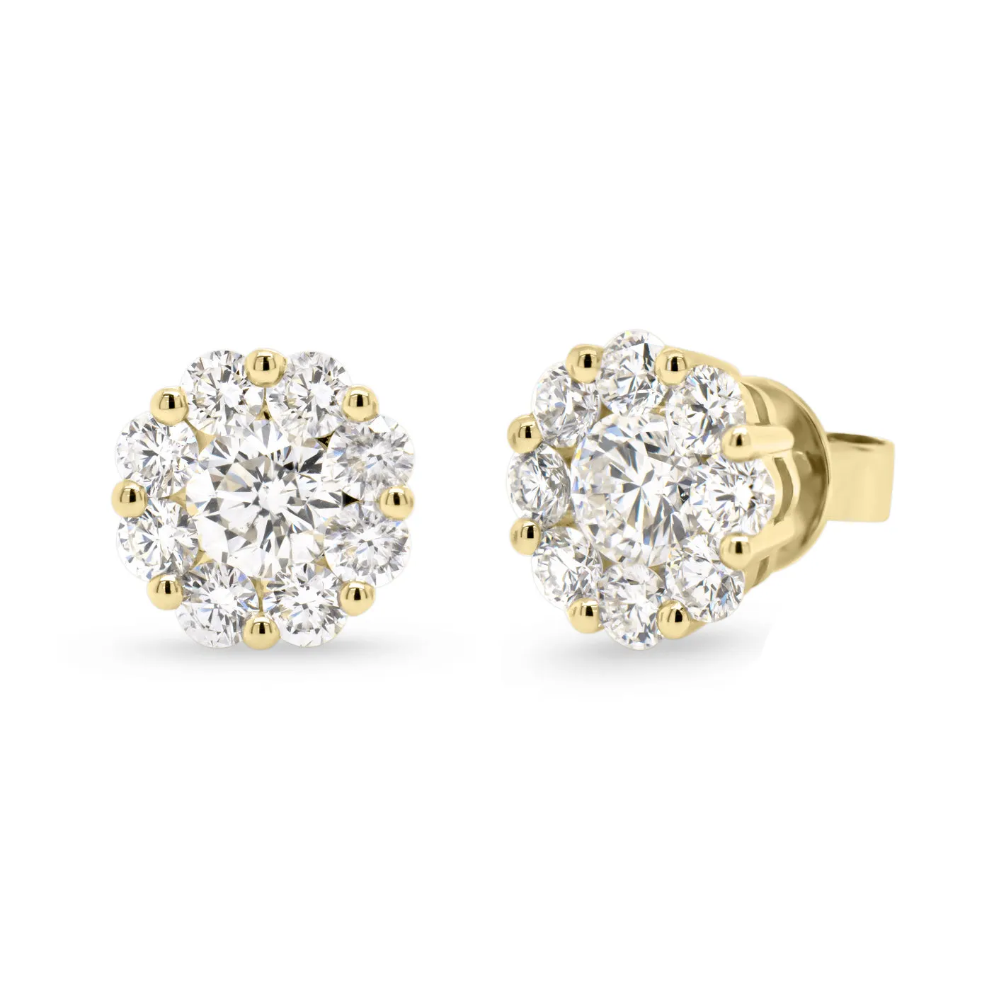Diamond Halo Classic Stud Earrings